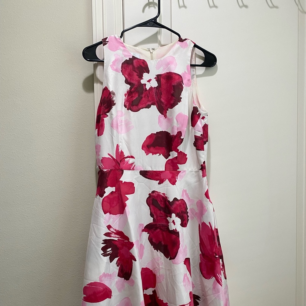 White floral midi dress